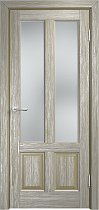 Дверь Мадера Винтаж модель 15Ш браш цвет Мох патина серебро стекло